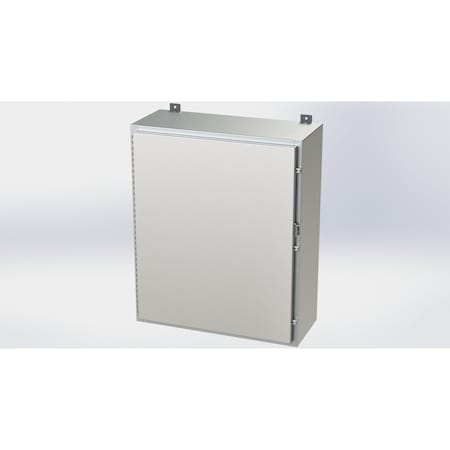 Saginaw Control & Engineering Padlockable Hasp Electrical Enclosures, 36 in H, 12 in D, 30 in W, NEMA 4X, 304 Stainless Steel SCE-36H3012SSLP